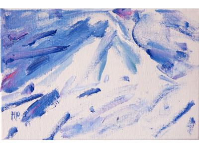 《雪山5号》油画原创（共享租赁一个月单价30元）和平
